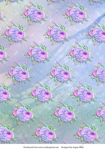 A4 Paper Spring Bouquet on Pastel Lilac/Green Background