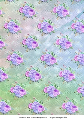A4 Paper Spring Bouquet on Pastel Blue/Green Background