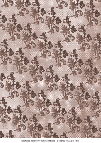 A4 Paper Glitter Floral Design on Chocolate Background