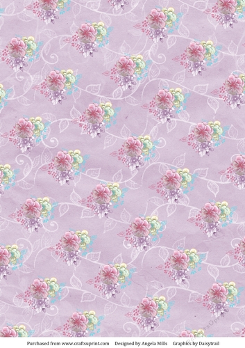 A4 Paper Pink/Lilac Blossoms on Lilac Background