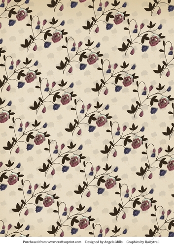 A4 Paper, Paper Roses on Cream Background