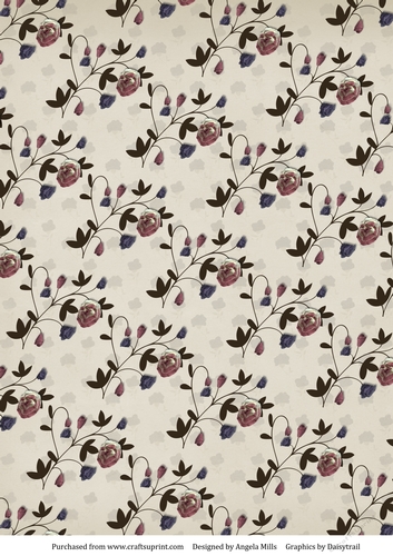 A4 Paper, Paper Roses on Magnolia Background