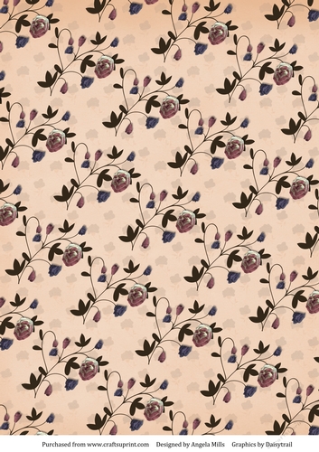 A4 Paper, Paper Roses on Peach Background