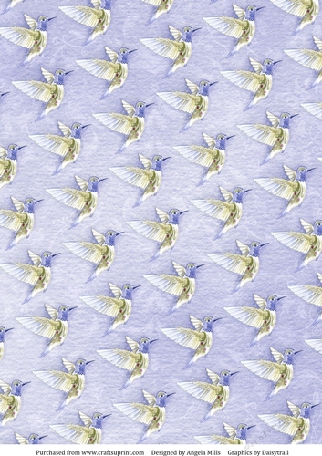 A4 Paper Birds in Flight on Lilac Background