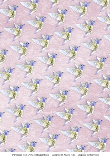 A4 Paper Birds in Flight on Pink Background