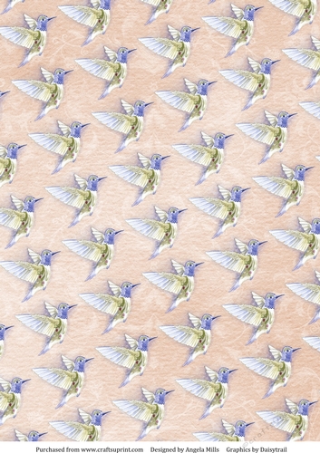 A4 Paper Birds in Flight on Peach Background