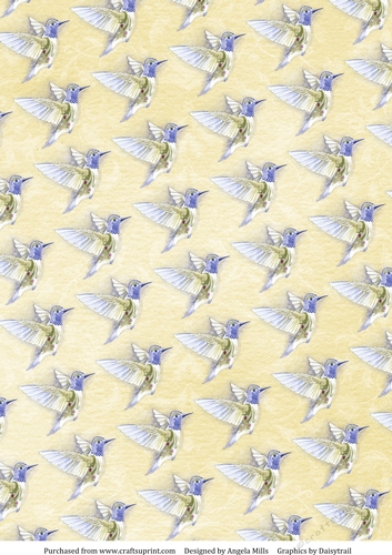 A4 Paper Birds in Flight on Yellow Background