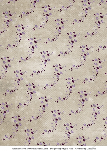 A4 Paper Violet Floral Confetti Swirls on Taupe Background