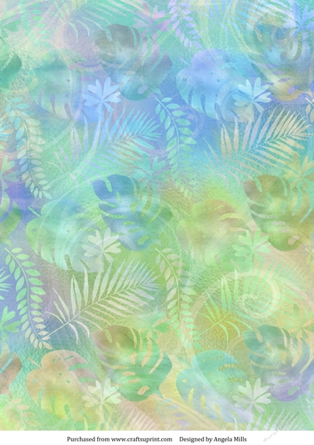 A4 Paper Tropical Leaves Blue/Green