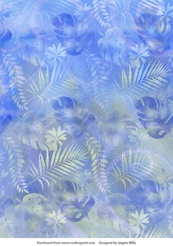 A4 Paper Tropical Leaves Lavender/Green