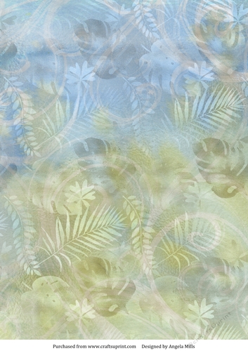 A4 Paper Tropical Leaves Slate Blue/Green