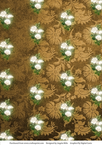 A4 Christmas Paper White Flowers on Coffee Floral Velvet Background