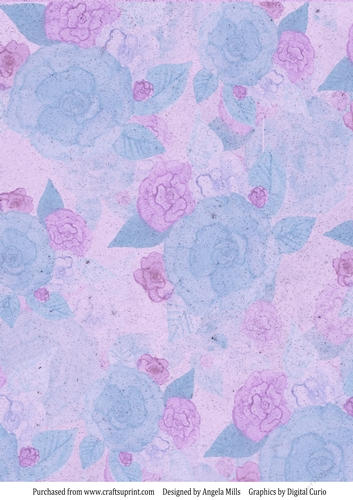 A4 Paper Blue/Lilac Floral on Lilac Background