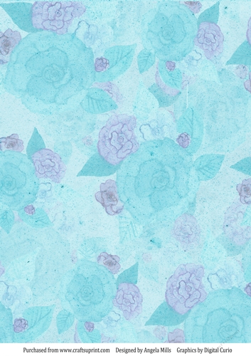 A4 Paper Turquoise/Lilac Floral on Turquoise Background