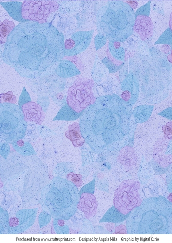 A4 Paper Blue/Lilac Floral on Lavender Background