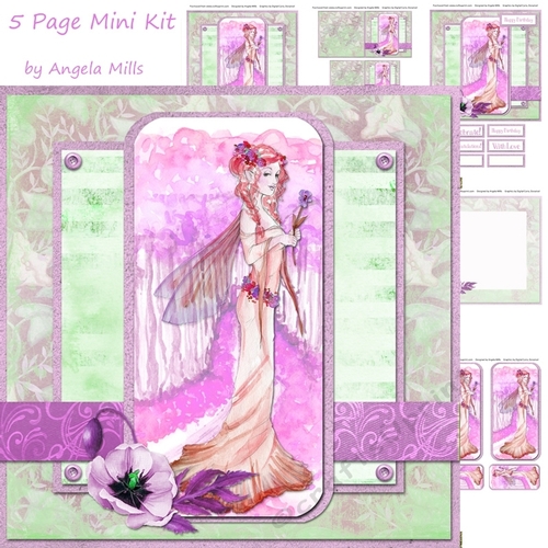 8 x 8 Card Mini Kit Russet Fairy Princess 5 Sheets