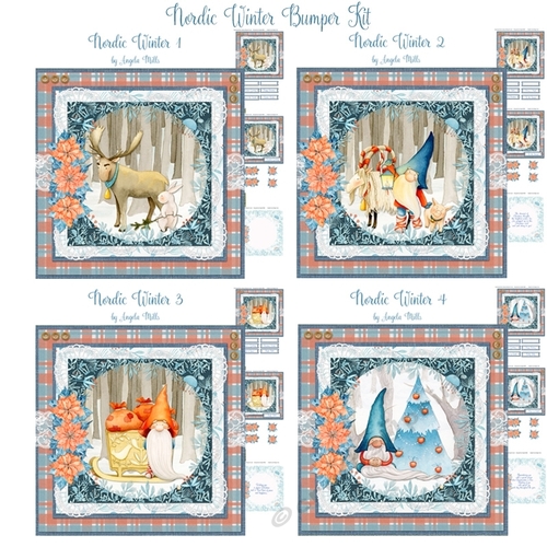 Nordic Winter Bumper Kit - Four 7x7 Card Mini Kits