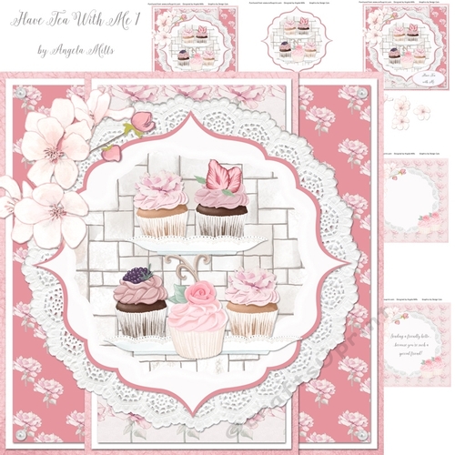 Have Tea With Me 1: Cupcakes  7x7 Card Mini Kit