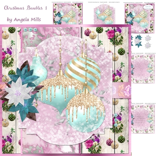 Christmas Baubles 1 7x7 Card Mini Kit