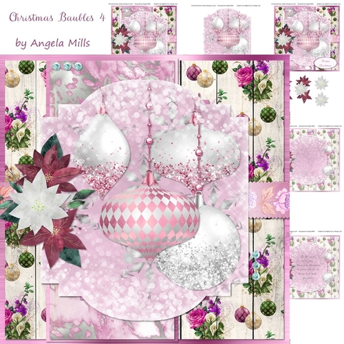 Christmas Baubles 4 7x7 Card Mini Kit