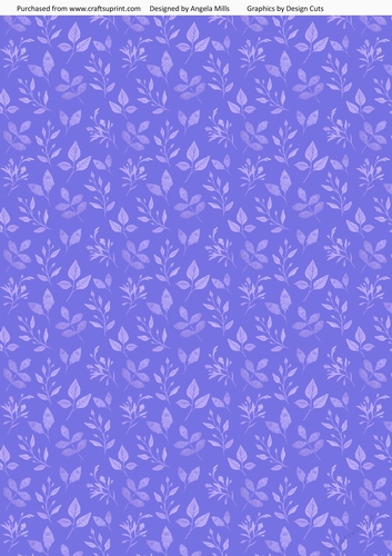 A4 Paper Fairy Garden 9 Lavender Leaves on Purple Background