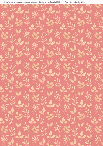A4 Paper Fairy Garden 10 Gold Leaves on Orange Background