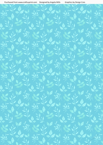 A4 Paper Fairy Garden 14 Turquoise Leaves