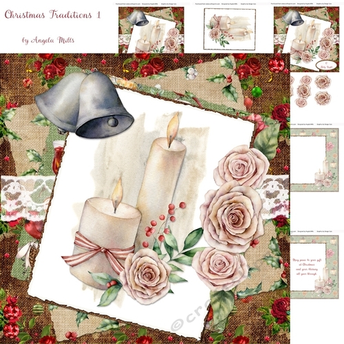 Christmas Traditions 1 Candles 7 x 7 Card Mini Kit, 5 Sheets
