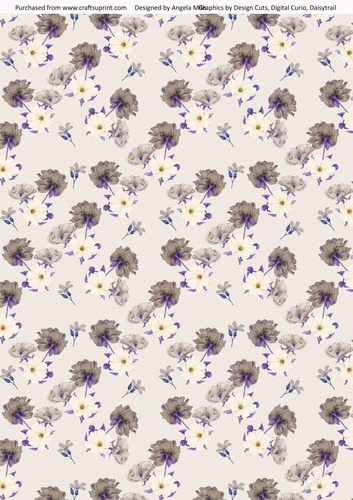 A4 Paper, Fawn Flowers on Cream Background