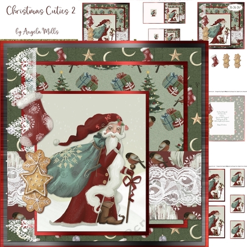 Christmas Cuties 2: Santa 7 x 7 Card Mini-Kit, 6 Sheets