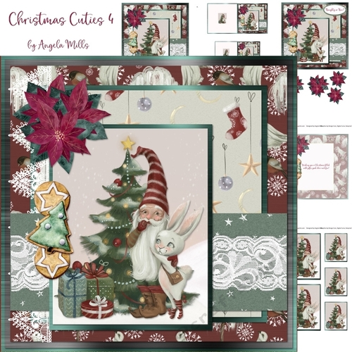 Christmas Cuties 4: Santas Little Helpers 7 x 7 Card Mini-Kit, 6 Sheets