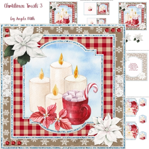 Christmas Treats 3: Candles & Matshmallow Cocoa: 7 x 7 Card Mini Kit, 6 Sheets