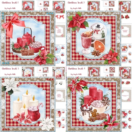 Christmas Treats 1-4 Bumoer Kit, 4 7x7 Card Mini-Kits, 24 Sheets