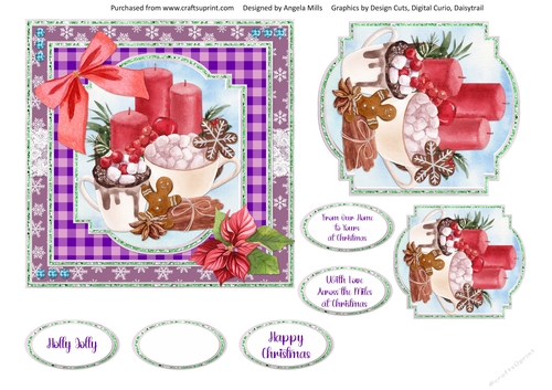 Christmas Treats 14 6 x 6 Card Front with Toppers and Sentiments