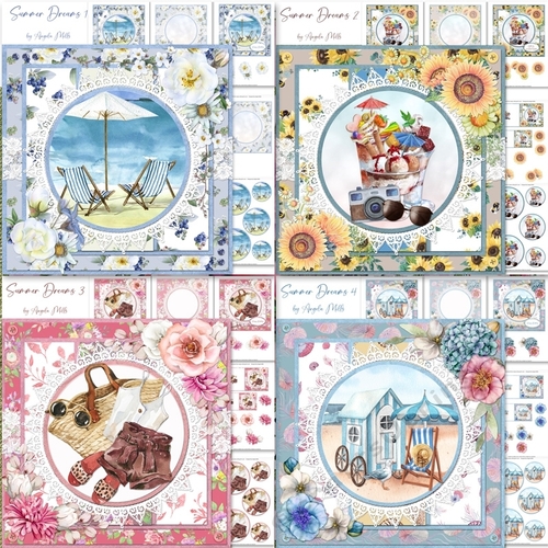 Summer Dreams 1 to 4 Bumper Kit, 4 7x7 Cards, 24 Sheets