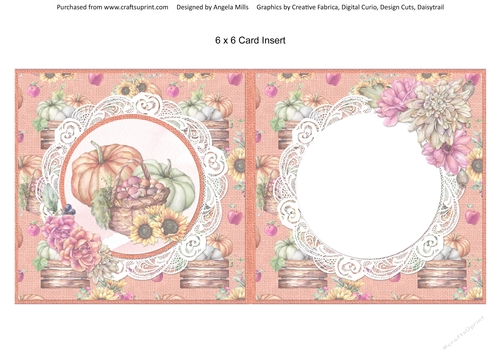 Hello Autumn 11: Autumn Harvest 6 x 6 Card Insert, Blank