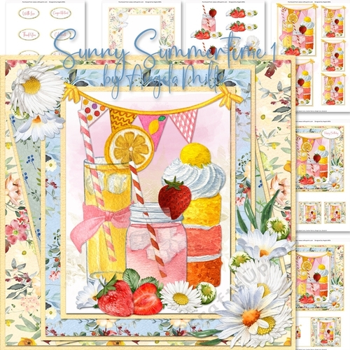Sunny Summertime 1: Garden Party 7 x 7 Card Mini Kit, 6 Sheets