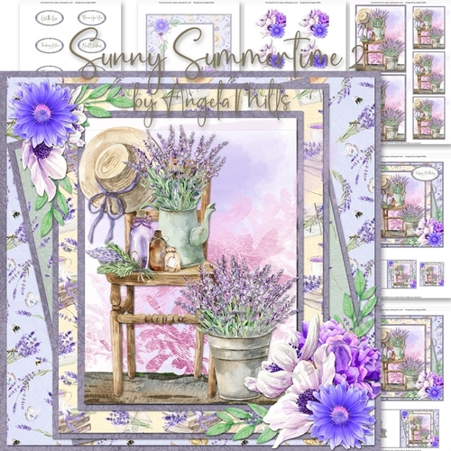 Sunny Summertime 2: Lavender Decor 7 x 7 Card Mini Kit, 6 Sheets