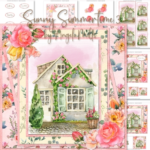 Sunny Summertime 3: Summer Cottage 7 x 7 Card Mini Kit, 6 Sheets