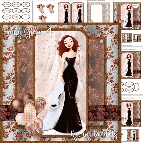 Party Glam 4: Rita 7 x 7 Card Mini Kit, 7 Sheets