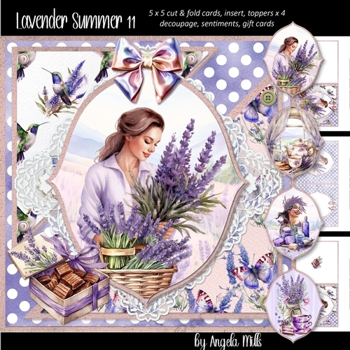 Lavender Summer 11: Lavender Summer 5.5 x 5.5 Cut & Fold Card Mini Kit, 8 Sheets