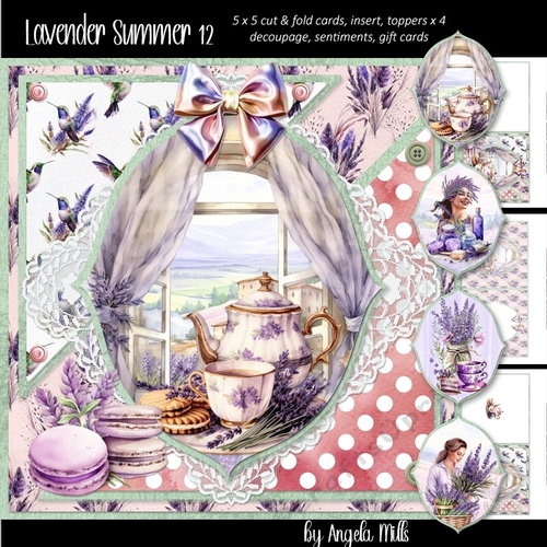 Lavender Summer 12: Lavender Tea 5.5 x 5.5 Cut & Fold Card Mini Kit, 8 Sheets