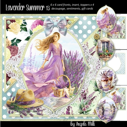 Lavender Summer 13: Lovely in Lavender 8 x 8 Card Mini Kit incl. 4 Toppers, 8 Sheets