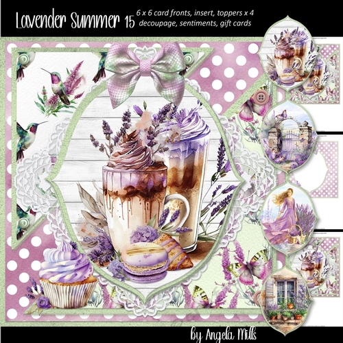 Lavender Summer 15: Lavender Celebration 8 x 8 Card Mini Kit incl. 4 Toppers, 8 Sheets