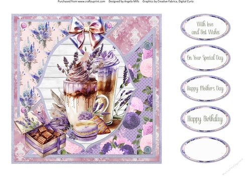 Lavender Summer 60: Lavender Celebration 7 x 7 Quick Card Front with Sentiments