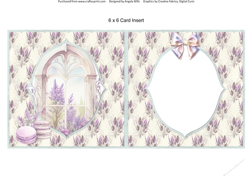 Lavender Summer 23: Lavender Window 6 x 6 Card Insert with Lavender/Ivory Background