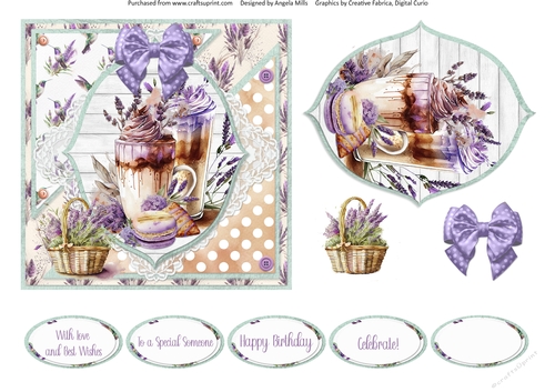 Lavender Summer 58: Lavender Sundaes/Macarons 6 x 6 Card Front
