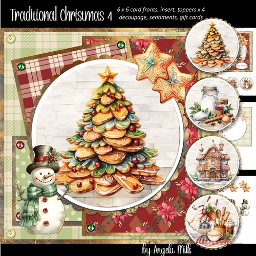 Traditional Christmas 4: Cookie Tree 7 x 7 Card Mini Kit, 8 Sheets