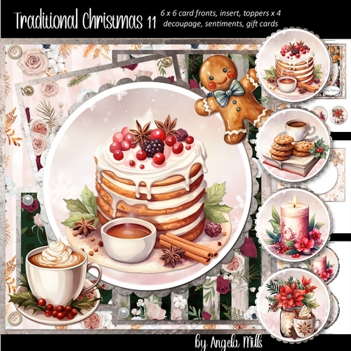 Traditional Christmas 11: Home Comforts 7 x 7 Card Mini Kit, 8 Sheets 