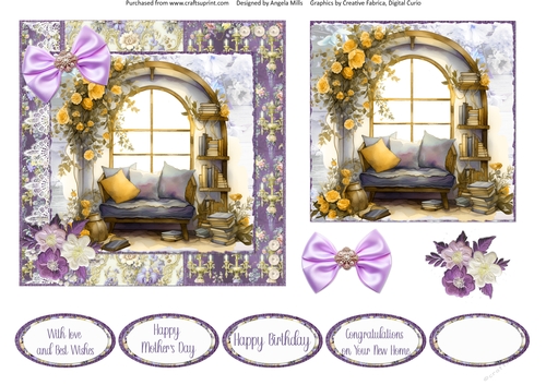 Glorious Spring 14: Sunny Window 6 x 6 Card Front with Topper, Decoupage and Sentiments